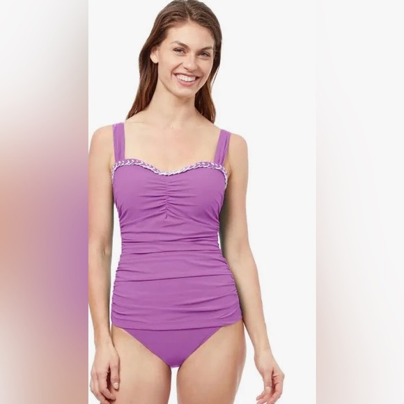 Gottex profile Women's Kundala E Cup Warm Purple Tankini Swim Top‎ size 38E new - Picture 5 of 7